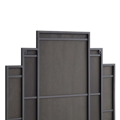 Miroir mural carré Art Déco Sonia avec cadre en métal noir 90 x 90 cm