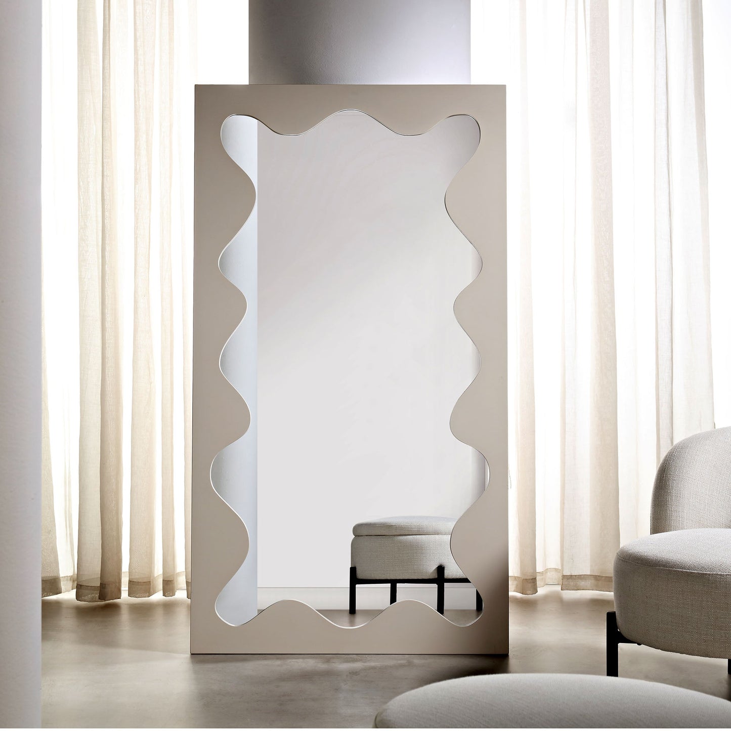 Miroir Destin Wave 180 x 100 cm, taupe brillant