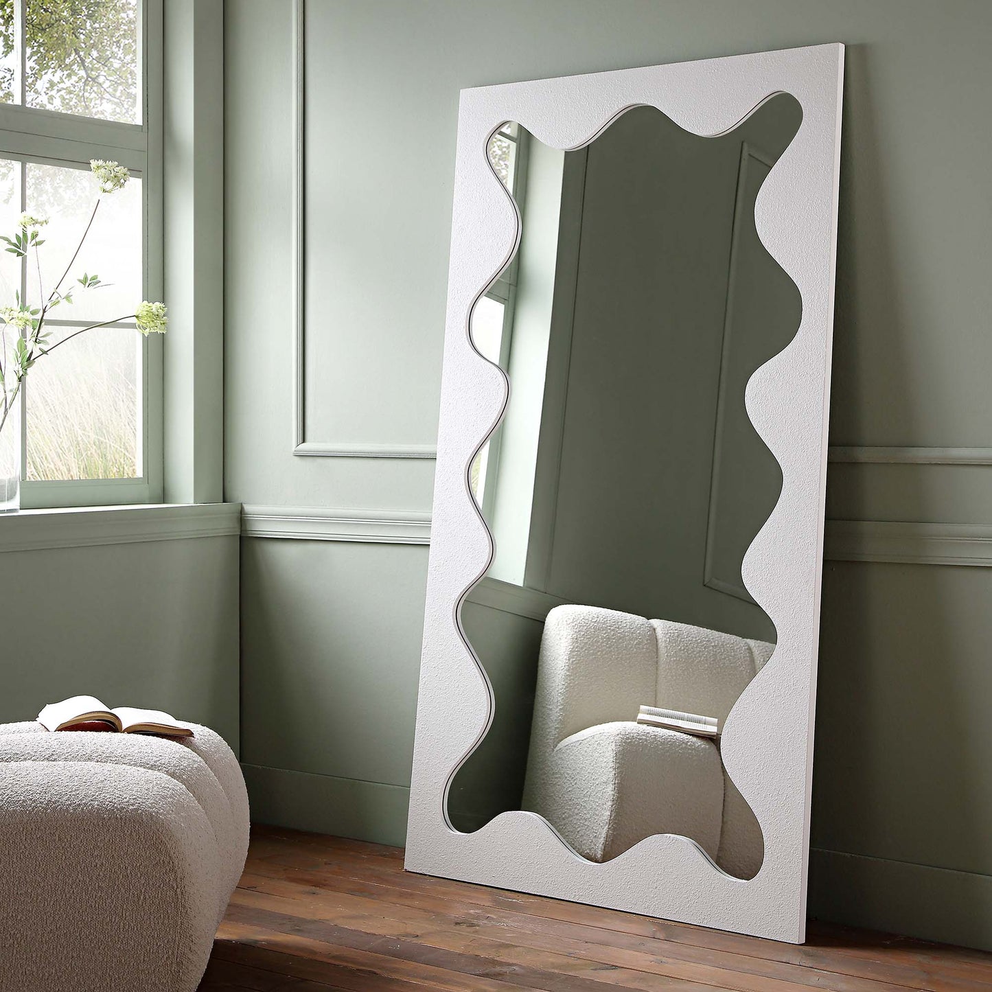 Miroir Destin Wave 180 x 100 cm, blanc mat