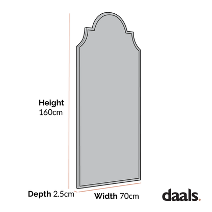 Miroir pleine longueur Essa de style marocain 160 x 70 cm, effet or antique