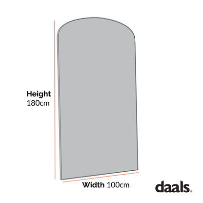 Miroir de sol extra-large Emmy noir en forme d'arche 180 x 100 cm