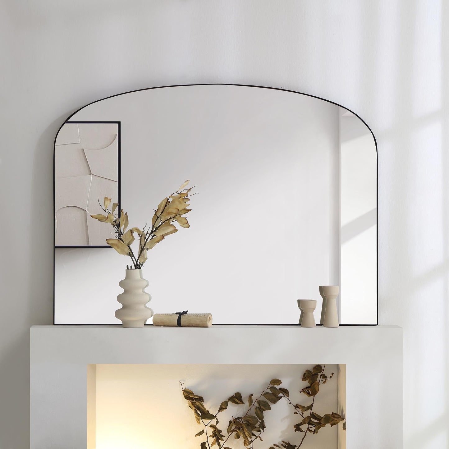 Miroir sur pied Emmy avec cadre en métal noir 90 x 120 cm
