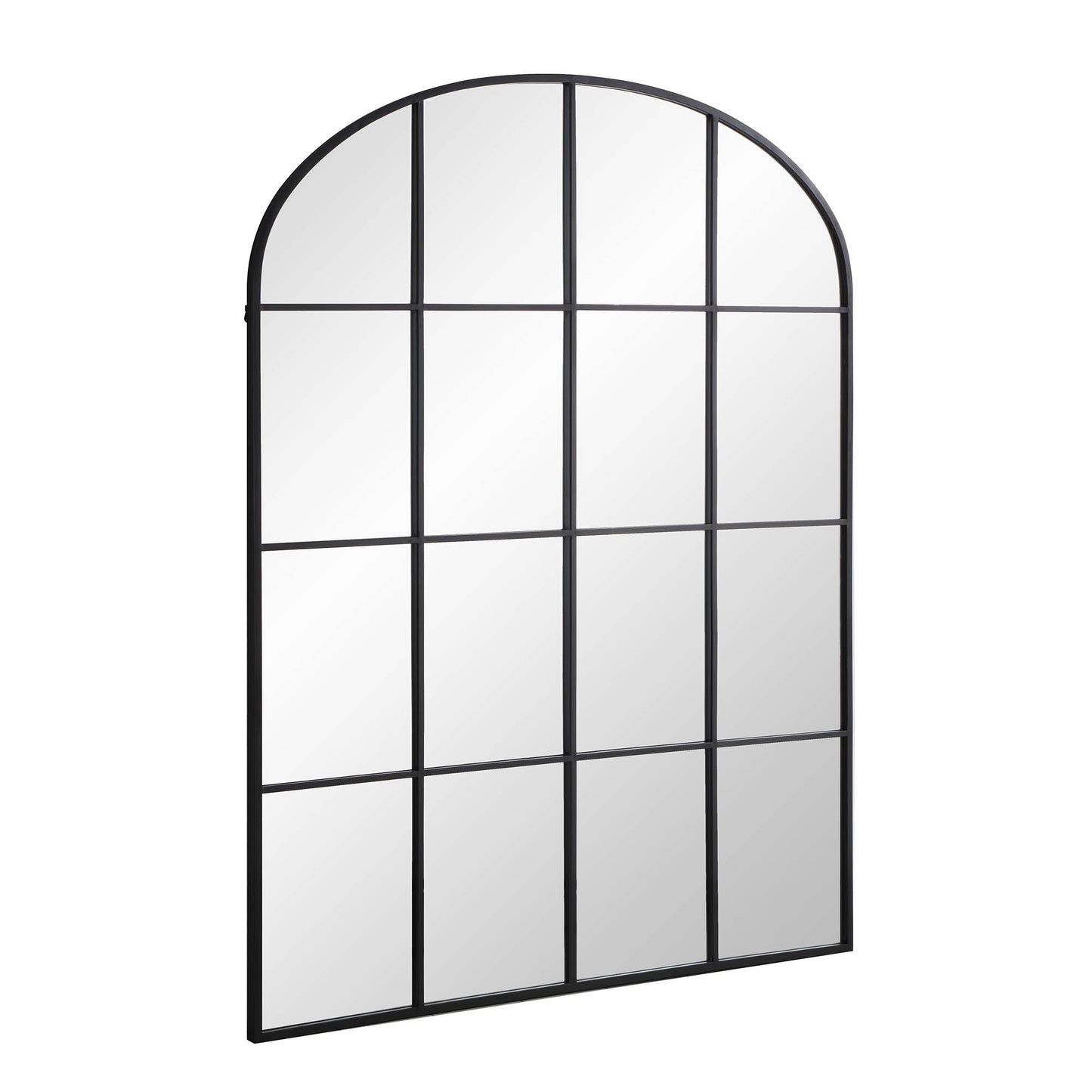 Miroir Portobello arqué pleine longueur avec cadre en métal 180 x 140 cm, noir