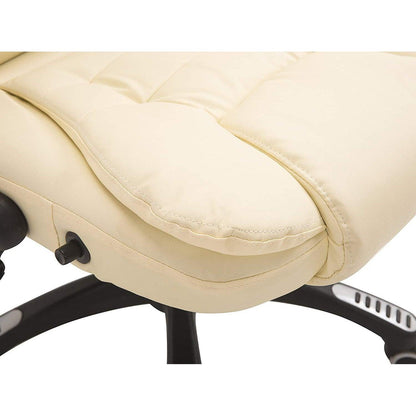 Fauteuil de bureau pivotant et inclinable, rembourré et avec fonction de massage vibrant, MM17 Crème