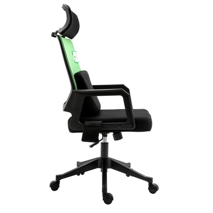 Chaise de bureau pivotante Beni Plus en maille avec coussin lombaire massant, vert