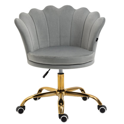 Chaise pivotante festonnée Hepburn (velours gris)