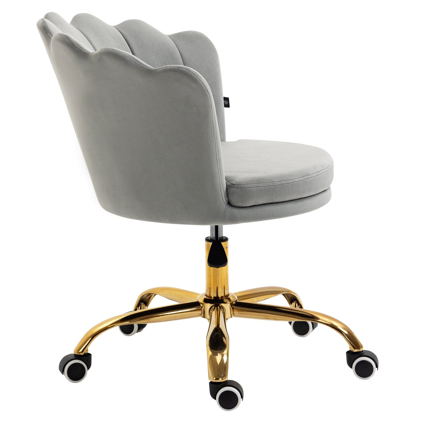 Chaise pivotante festonnée Hepburn (velours gris)