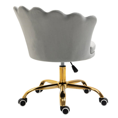 Chaise pivotante festonnée Hepburn (velours gris)