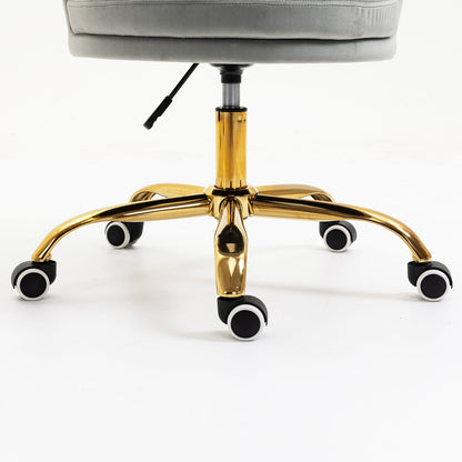 Chaise pivotante festonnée Hepburn (velours gris)