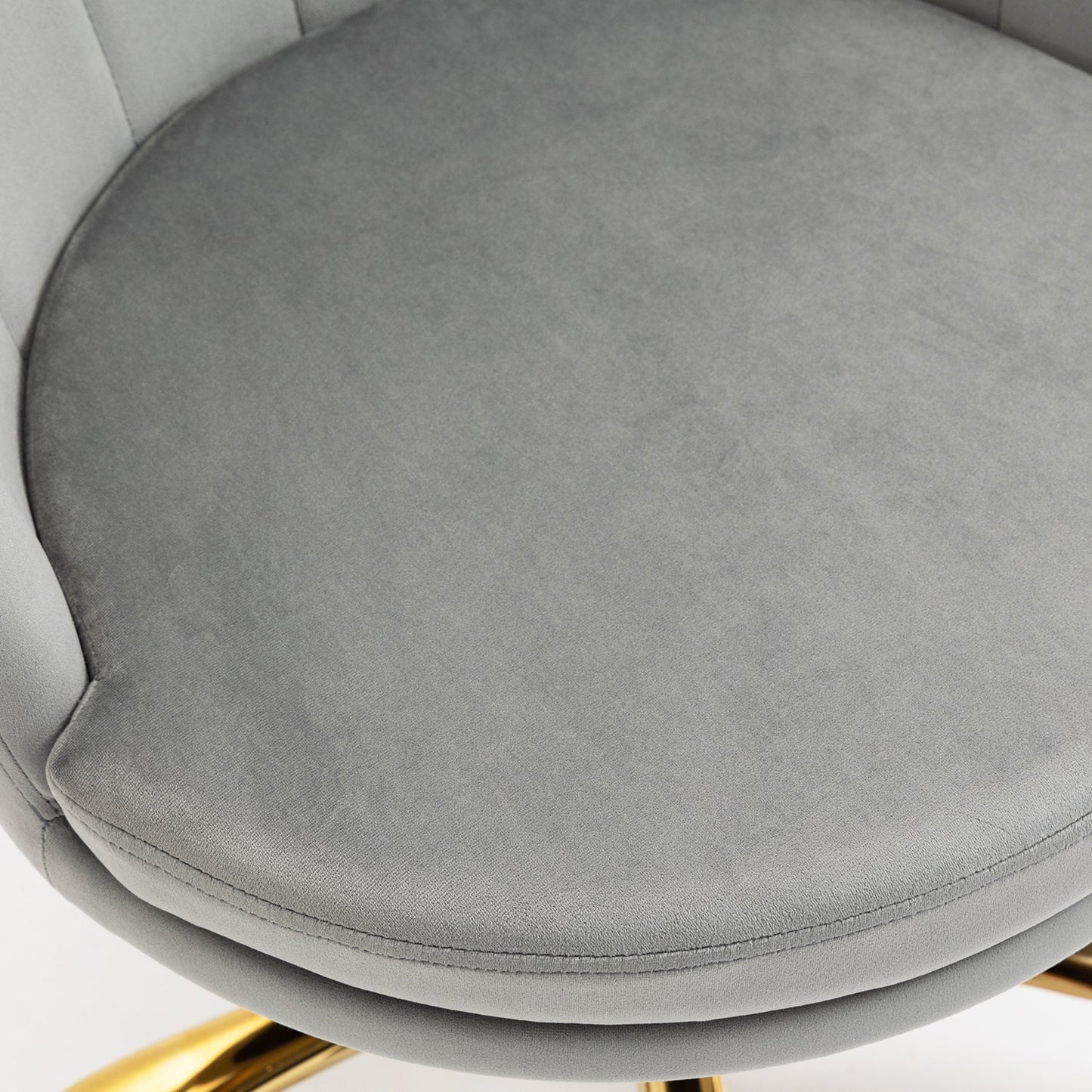 Chaise pivotante festonnée Hepburn (velours gris)
