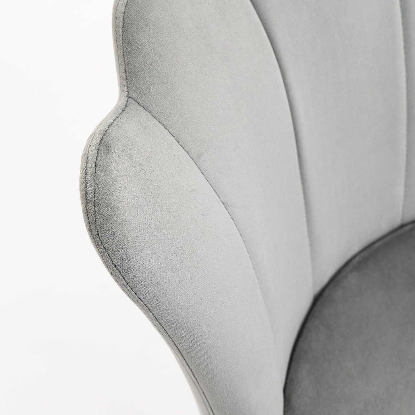 Chaise pivotante festonnée Hepburn (velours gris)