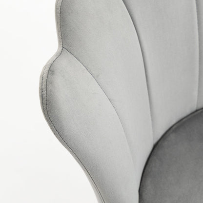 Chaise pivotante festonnée Hepburn (velours gris)