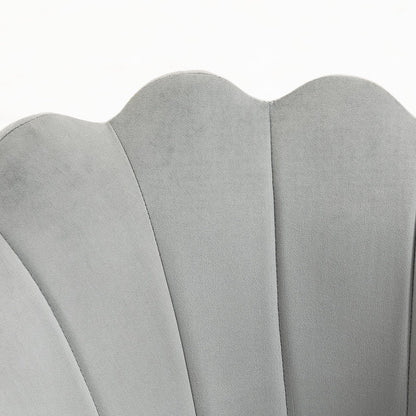 Chaise pivotante festonnée Hepburn (velours gris)