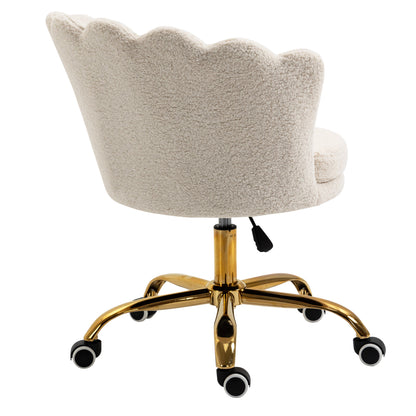 Chaise pivotante festonnée Hepburn (bouclée écrue)