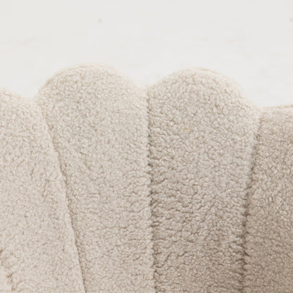 Chaise pivotante festonnée Hepburn (bouclée écrue)