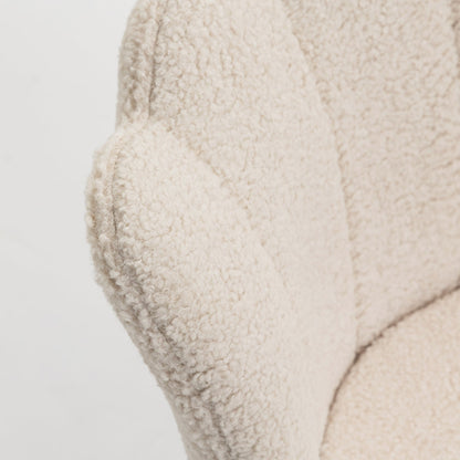 Chaise pivotante festonnée Hepburn (bouclée écrue)