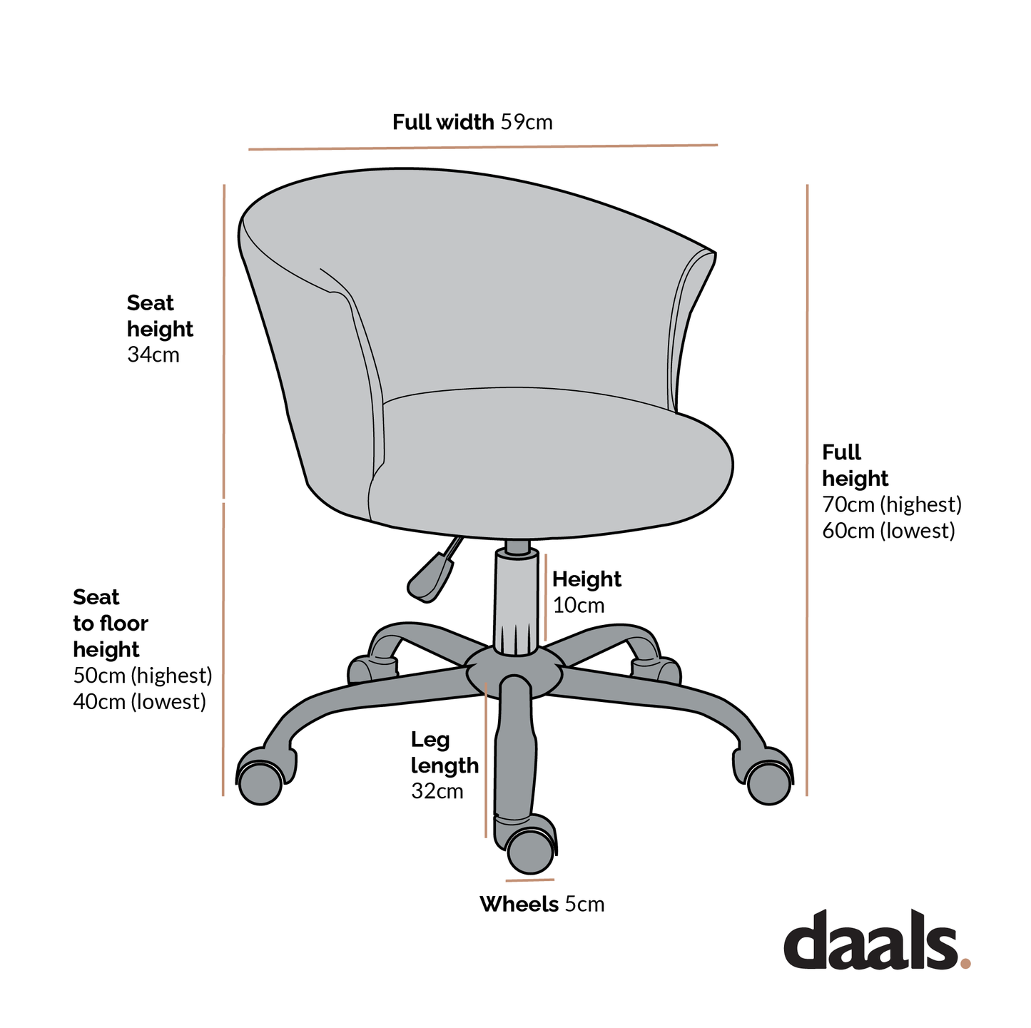 Fauteuil pivotant en fausse fourrure à poils longs Kylie Plush, blanc