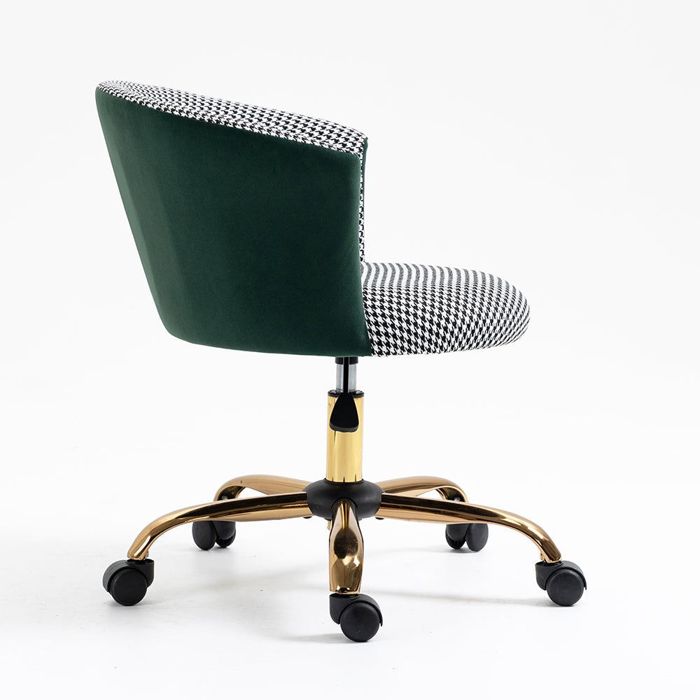 Chaise pivotante pied-de-poule et velours Kylie