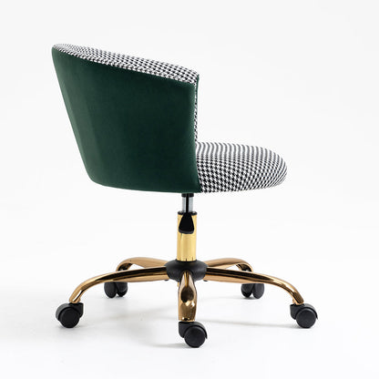 Chaise pivotante pied-de-poule et velours Kylie