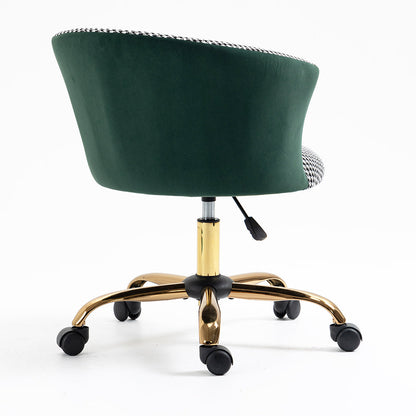 Chaise pivotante pied-de-poule et velours Kylie