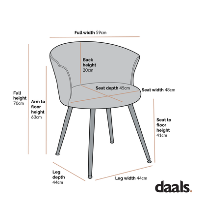Ensemble de 2 chaises de salle à manger en velours rose Kylie