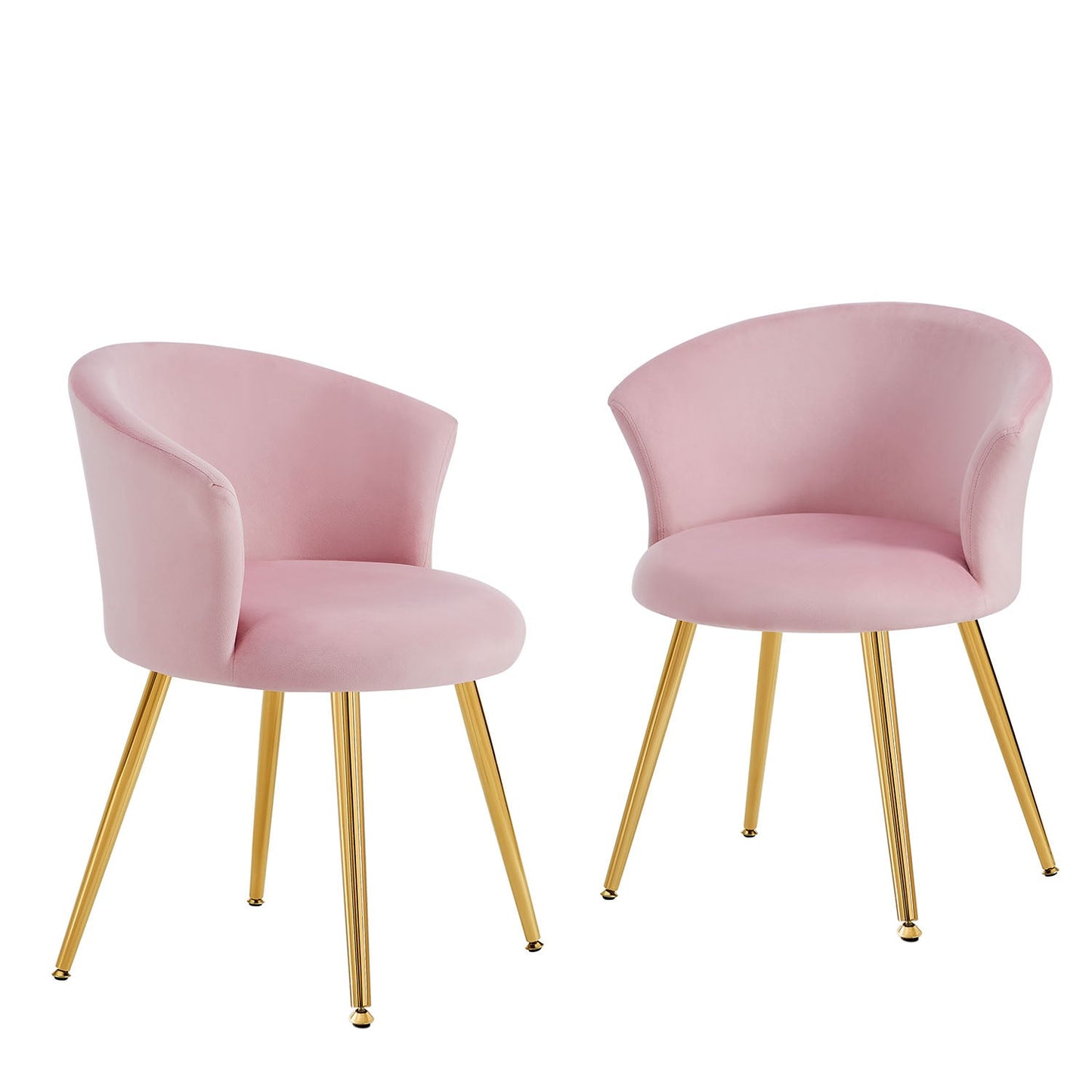 Ensemble de 2 chaises de salle à manger en velours rose Kylie
