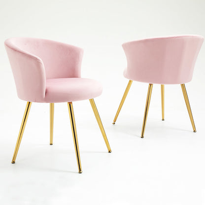 Ensemble de 2 chaises de salle à manger en velours rose Kylie
