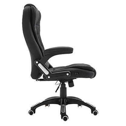 Fauteuil de bureau inclinable standard, extra-rembourré, tissu noir MO17