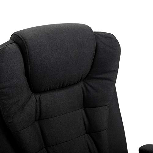 Fauteuil de bureau inclinable standard, extra-rembourré, tissu noir MO17