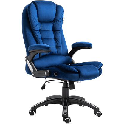 Fauteuil de bureau inclinable standard, extra-rembourré, velours bleu MO17