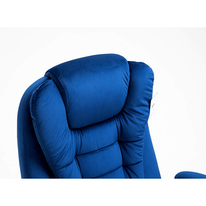 Fauteuil de bureau inclinable standard, extra-rembourré, velours bleu MO17