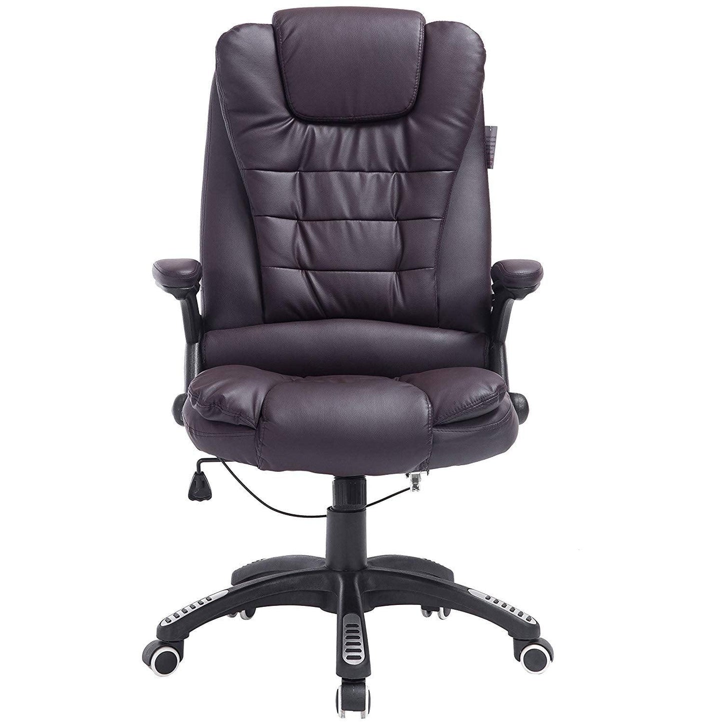 Fauteuil de bureau inclinable à dossier haut, rembourré, MO17, marron