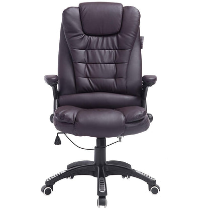 Fauteuil de bureau inclinable à dossier haut, rembourré, MO17, marron