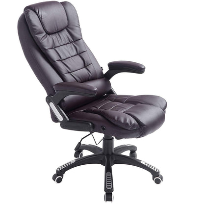 Fauteuil de bureau inclinable à dossier haut, rembourré, MO17, marron