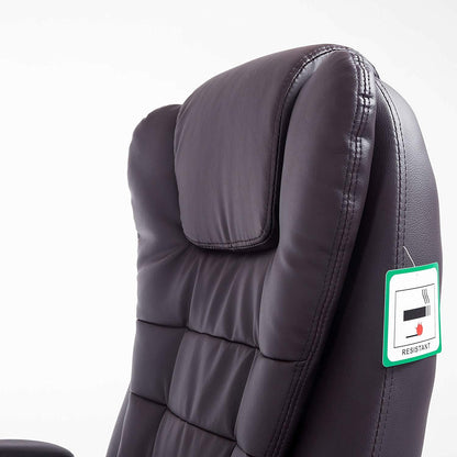 Fauteuil de bureau inclinable à dossier haut, rembourré, MO17, marron