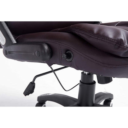 Fauteuil de bureau inclinable à dossier haut, rembourré, MO17, marron