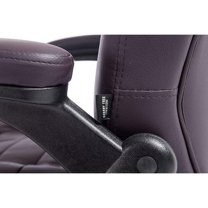 Fauteuil de bureau inclinable à dossier haut, rembourré, MO17, marron