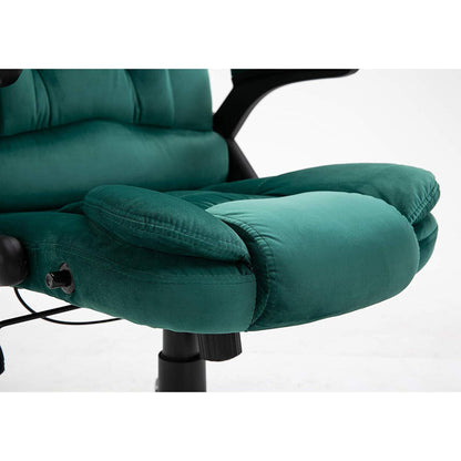 Fauteuil de bureau inclinable standard, extra-rembourré, velours vert MO17