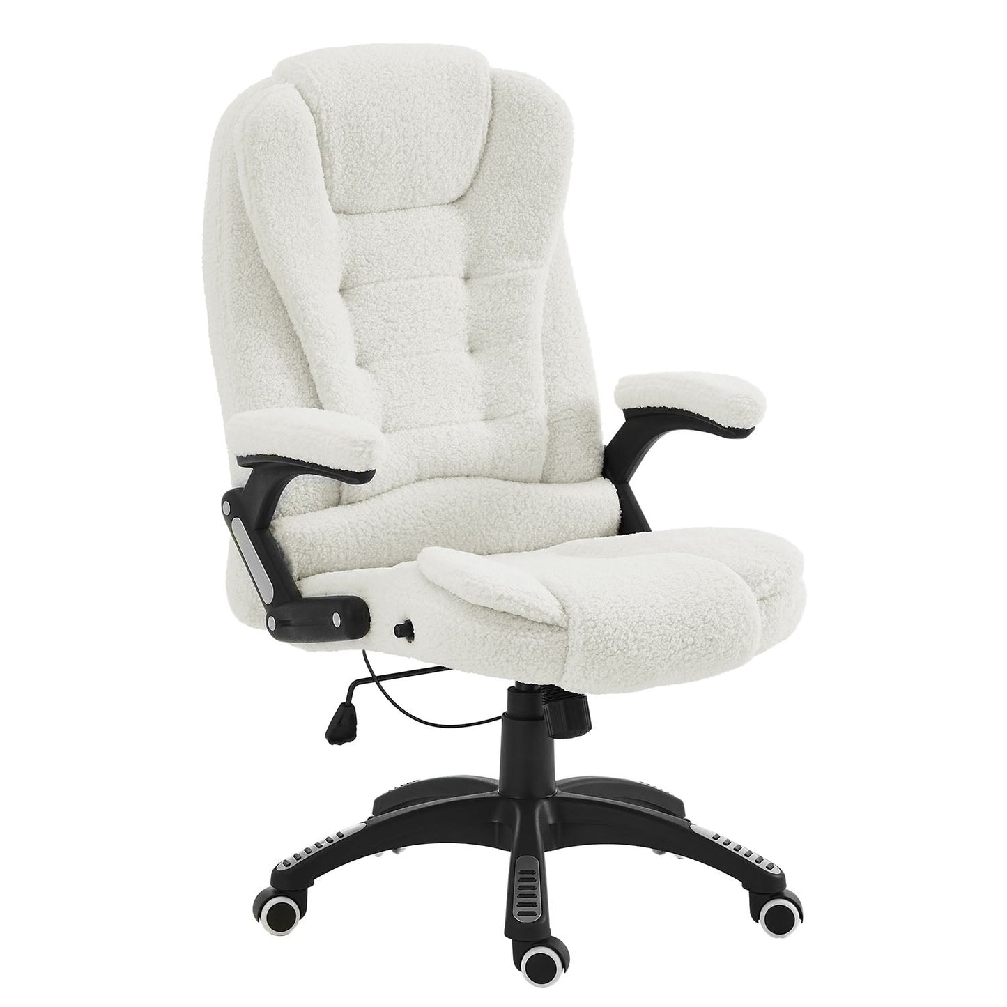 Fauteuil de bureau inclinable standard extra-rembourré, MO17, blanc Teddy