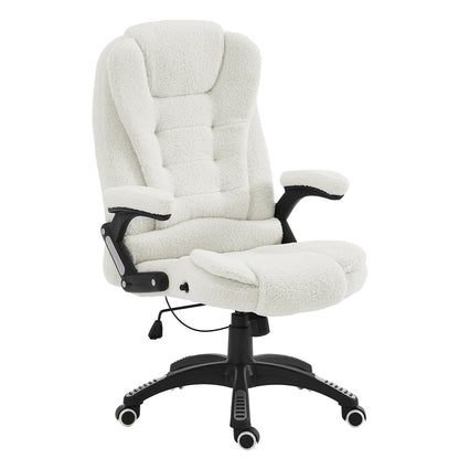 Fauteuil de bureau inclinable standard extra-rembourré, MO17, blanc Teddy