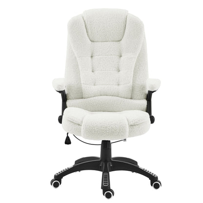 Fauteuil de bureau inclinable standard extra-rembourré, MO17, blanc Teddy