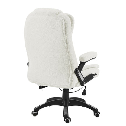 Fauteuil de bureau inclinable standard extra-rembourré, MO17, blanc Teddy