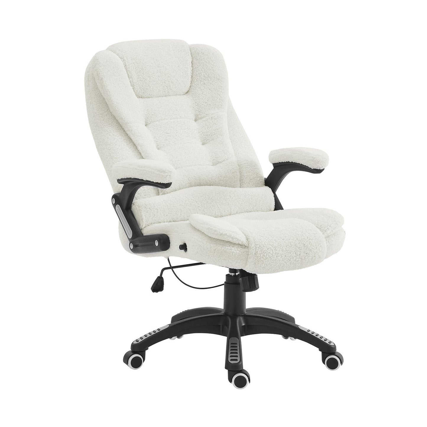 Fauteuil de bureau inclinable standard extra-rembourré, MO17, blanc Teddy