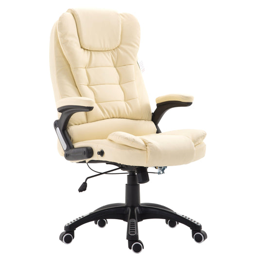 Fauteuil de bureau inclinable à dossier haut, extra-rembourré, couleur crème MO17