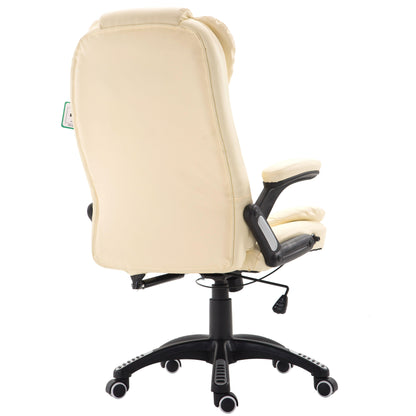 Fauteuil de bureau inclinable à dossier haut, extra-rembourré, couleur crème MO17