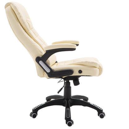 Fauteuil de bureau inclinable à dossier haut, extra-rembourré, couleur crème MO17