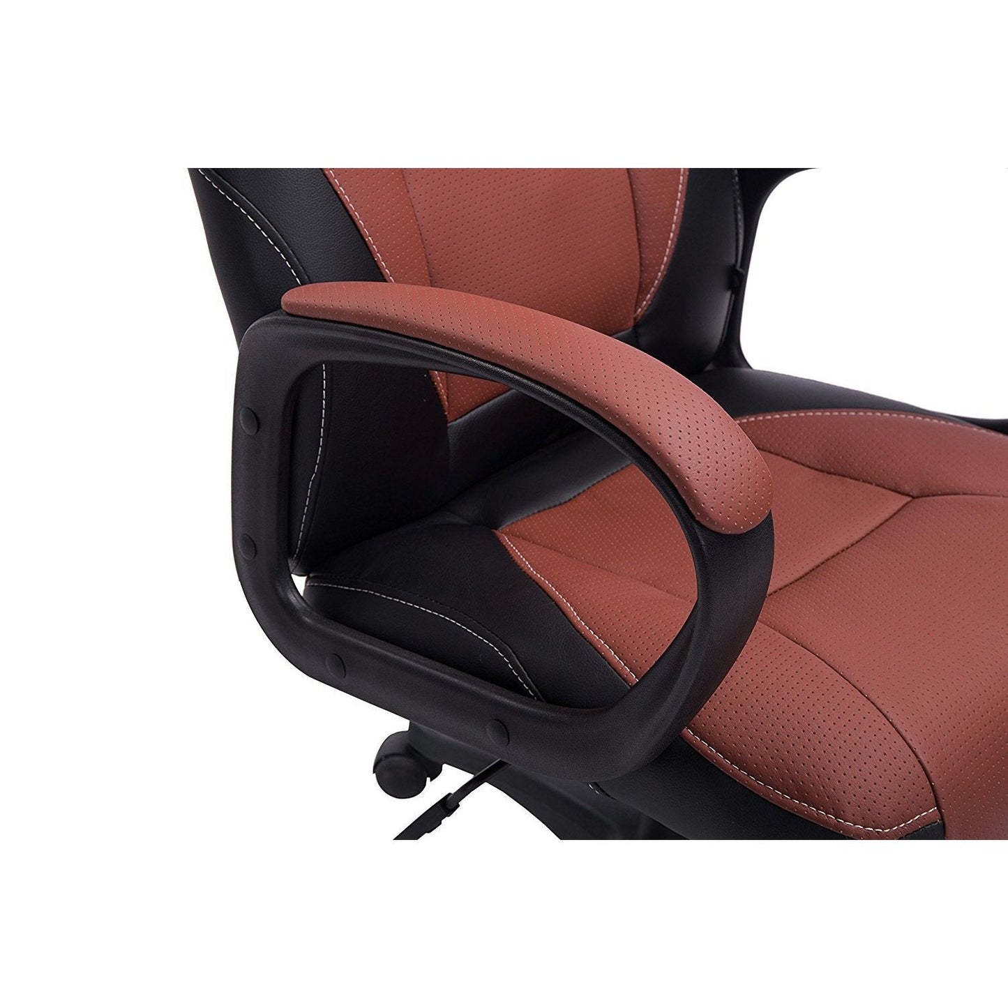 Chaise de bureau pivotante MO19 en cuir PU marron