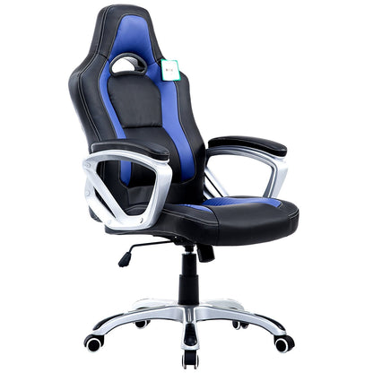 Chaise de bureau pivotante DaAls Racing Sport en noir et bleu