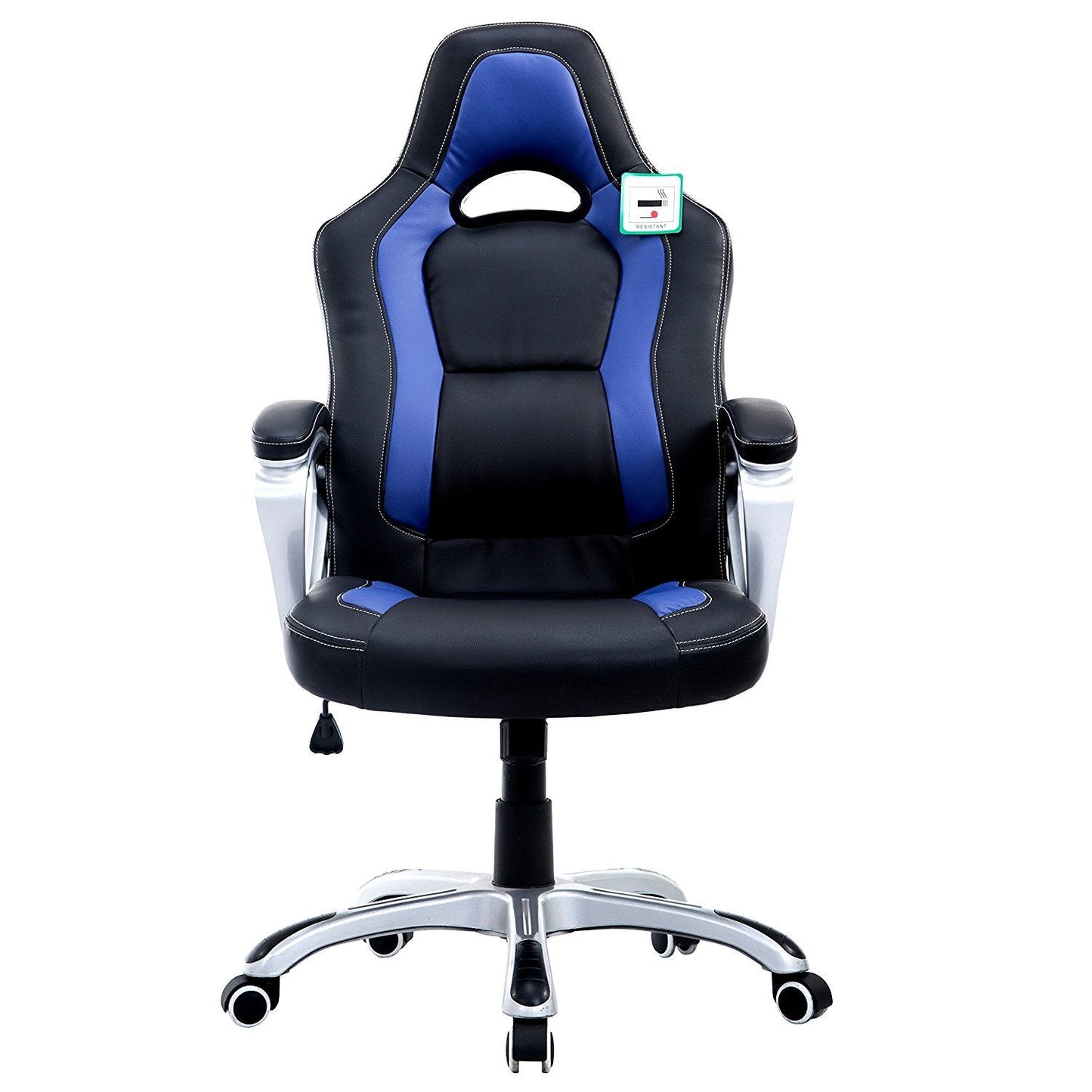 Chaise de bureau pivotante DaAls Racing Sport en noir et bleu