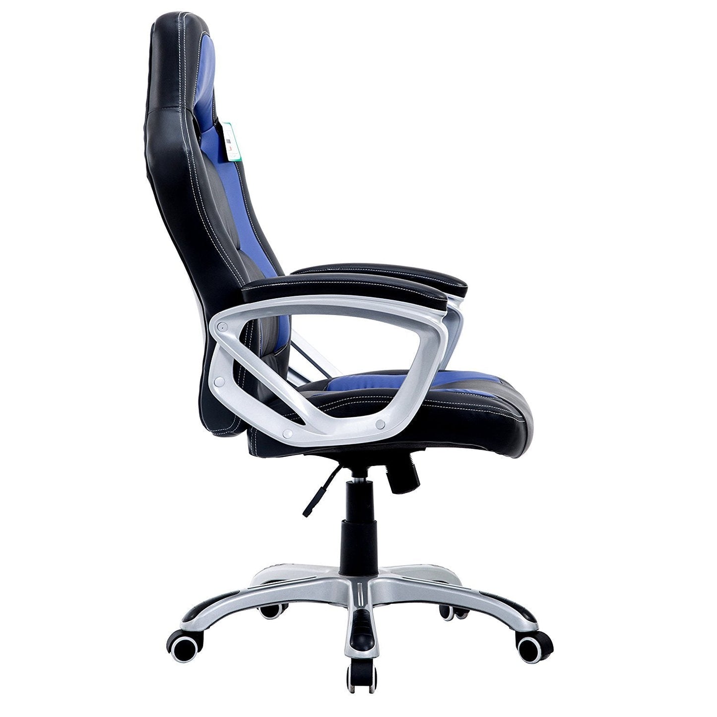 Chaise de bureau pivotante DaAls Racing Sport en noir et bleu